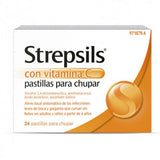 STREPSILS CON VITAMINA C 24 PASTILLAS PARA CHUPAR