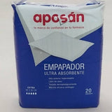 APOSAN EMPAPADOR ULTRA ABSORBENTE 60 X 90cm 20 UNIDADES