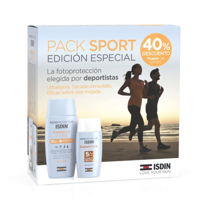 ISDIN PACK SPORT FOTOPROTECTOR FUSION GEL SPF 50+ 100ml + FUSION WATER SPF 50+ 50ml